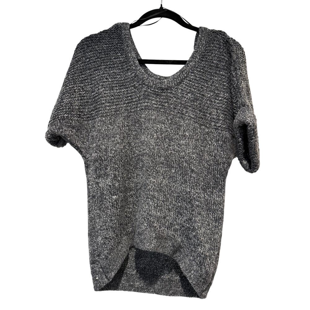 Boutique Sz L Gray Short Sleeve Soft Hi-Low Knit Sweater | EUC - Picture 5 of 6
